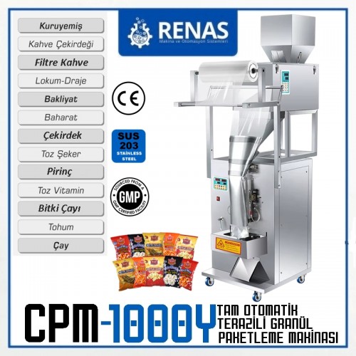 CPM1000Y- Tam Otomatik Terazili Granül Paketleme Makinası - 10-1000gr