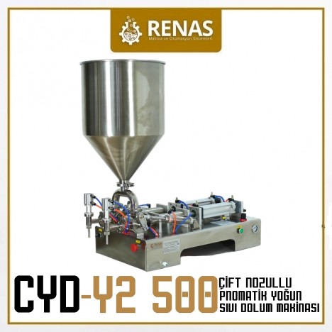 CYD-Y2 500 - Yarı Otomatik 2 Nozullu Sıvı Dolum Makinası - 50-500ml