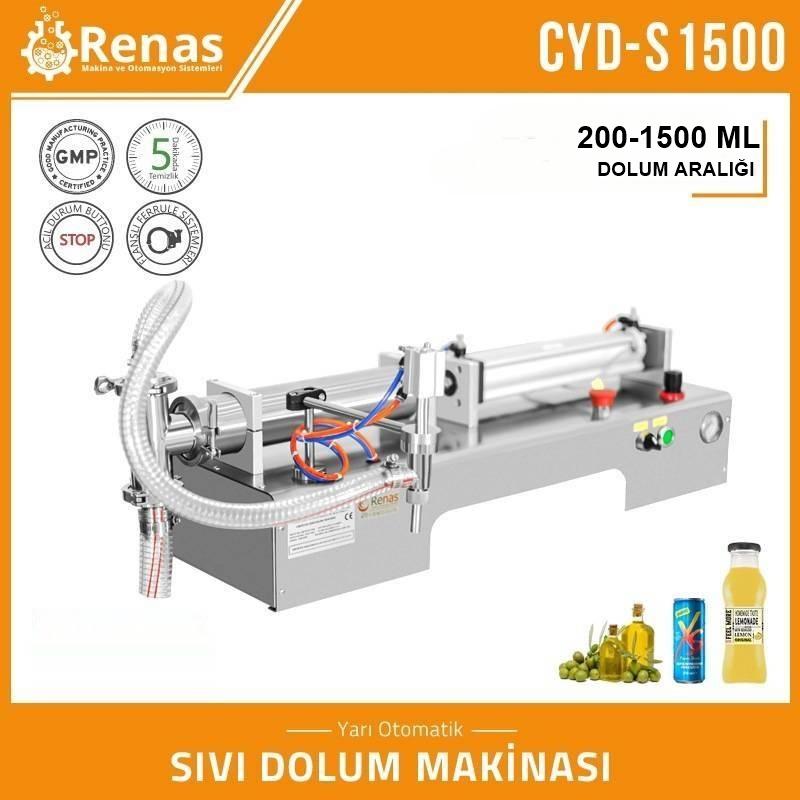 CYD-S1500 - Tek Nozullu Endüstriyel Sıvı Dolum Makinası - 200-1500ml