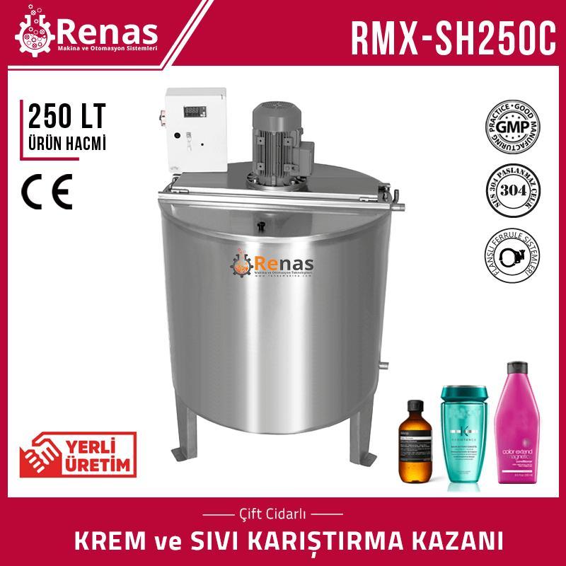RMX-SH250C - Çift Cidarlı Krem ve Sıvı Karıştırma Kazanı - 250 Litre