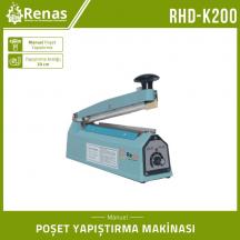 RHD-K200 - Manuel Kesicili Poşet Yapıştırma Makinası - 20cm