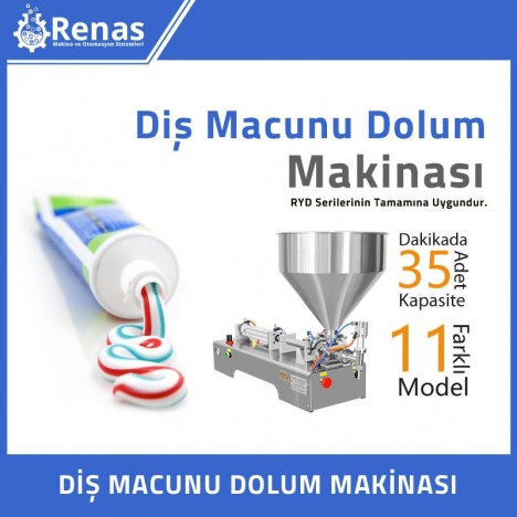 Diş Macunu Dolum Makinası 10-100ml