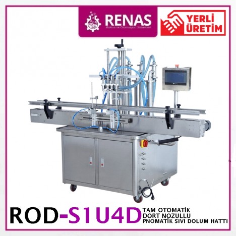 ROD- S1U4D - 4 Nozullu Tam Otomatik Sıvı Dolum Makinası