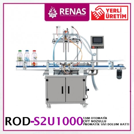 ROD-S2U1000 - Tam Otomatik Endüstriyel Sıvı Dolum Makinası 